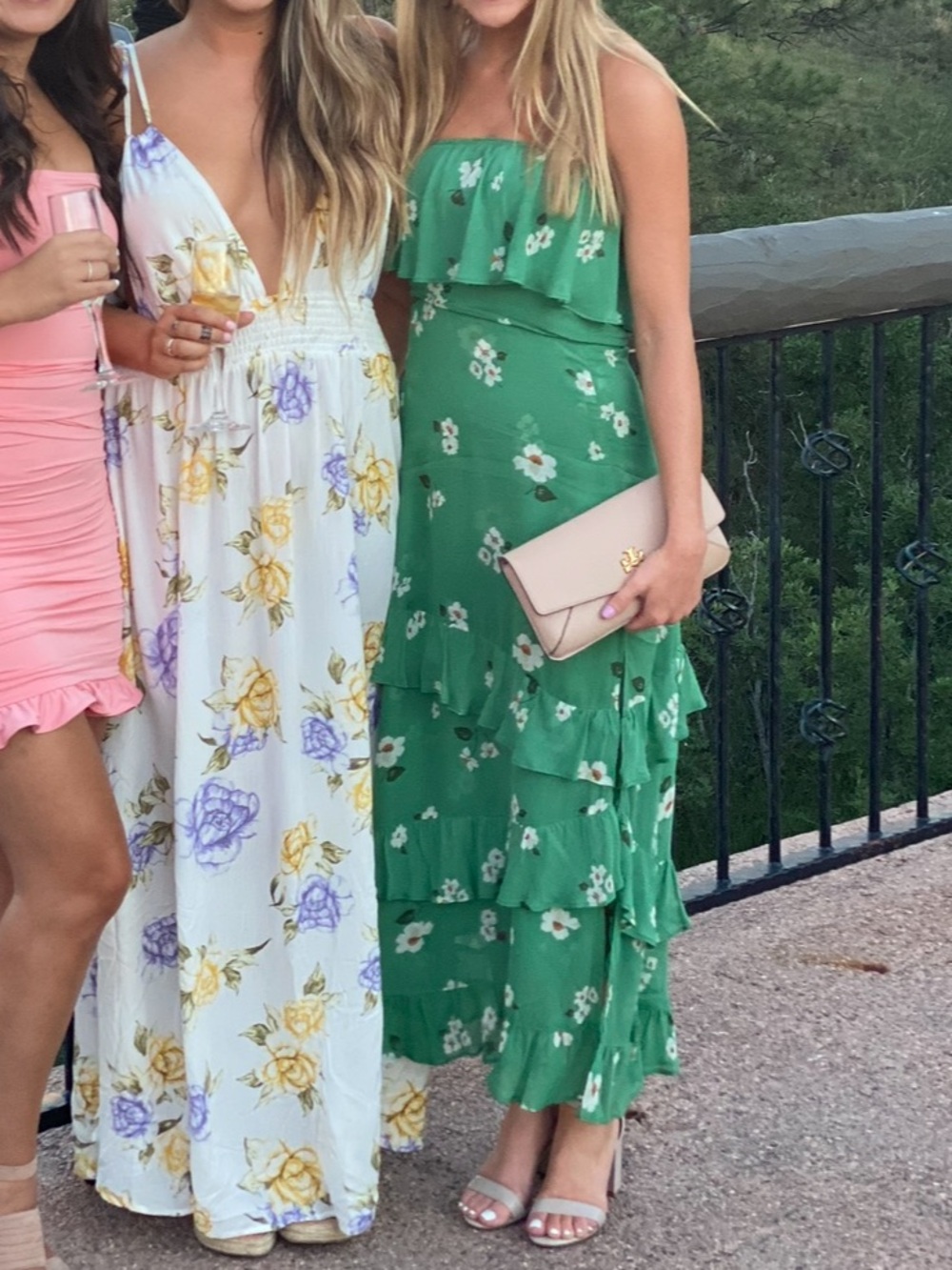 Reformation Indy Green Floral Strapless Midi Dress - Picture 10 of 12